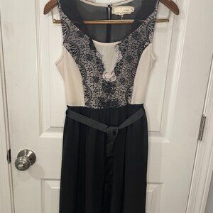 Areve Black and Cream Lace Dress
